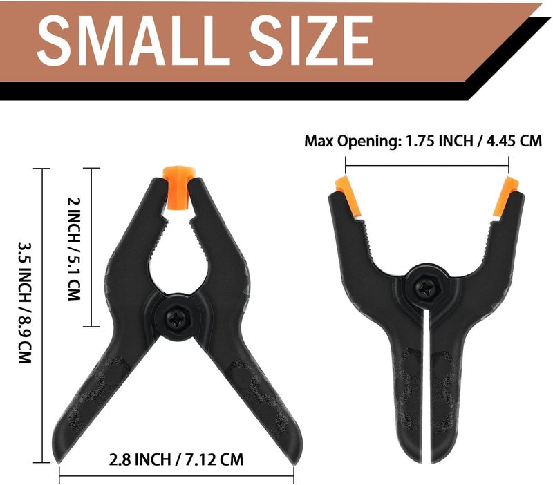 DUIJINYU 16 Pack Small Spring Clamps, 3.5 Inch Heavy Duty Clamps for Backdrop Stand, Plastic Clips for Crafts and Backdrop Clips for Crafts, Woodworking, Photography, Outdoor - Image 2